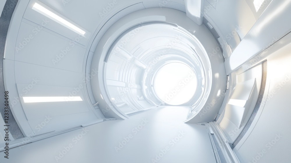 Futuristic White Tunnel: A Journey into the Unknown Futuristic White Tunnel: A Journey into the Unknown