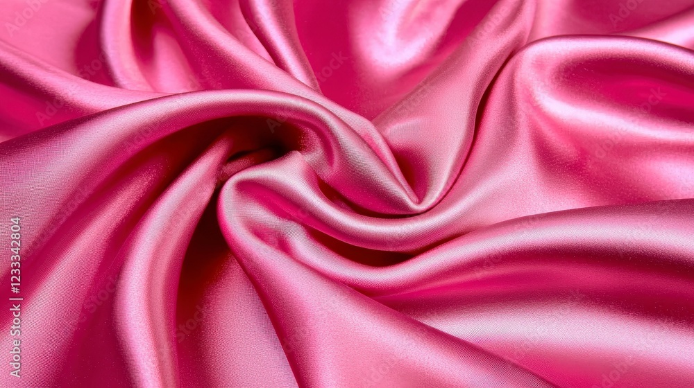 Obraz premium Lush Pink Satin Fabric Textile Flowing in Elegant Drapery