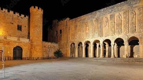 Night Photography of Alcazaba of Almeria Castle in Spain