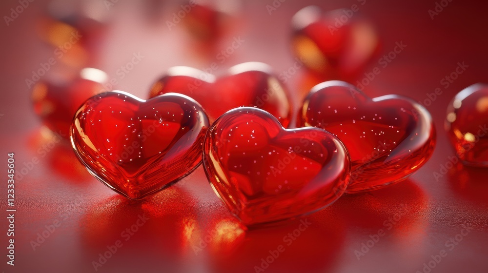 Fototapeta premium Valentine’s Day greeting card background template with heart shape