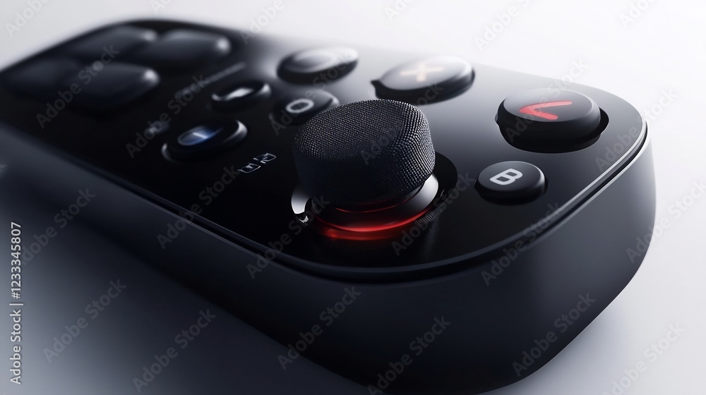 Sleek Black Gaming Controller Close-Up Sleek Black Gaming Controller Close-Up