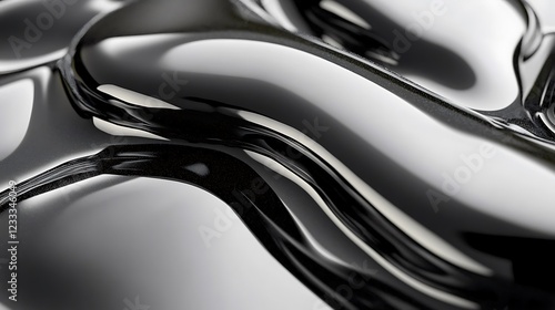 Abstract Black And White Liquid Swirls Design