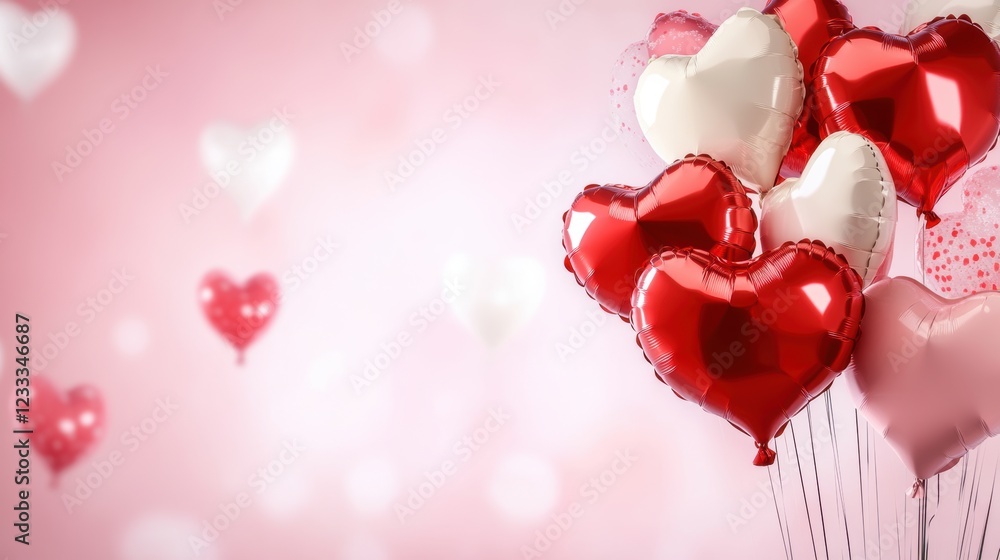 Valentine’s Day greeting card background template with heart shape Valentine’s Day greeting card background template with heart shape