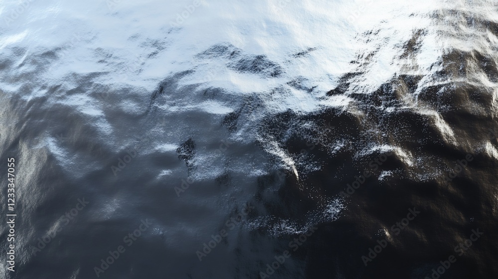 Fototapeta premium Abstract glistening surface with dark and light tones creating a wavy effect