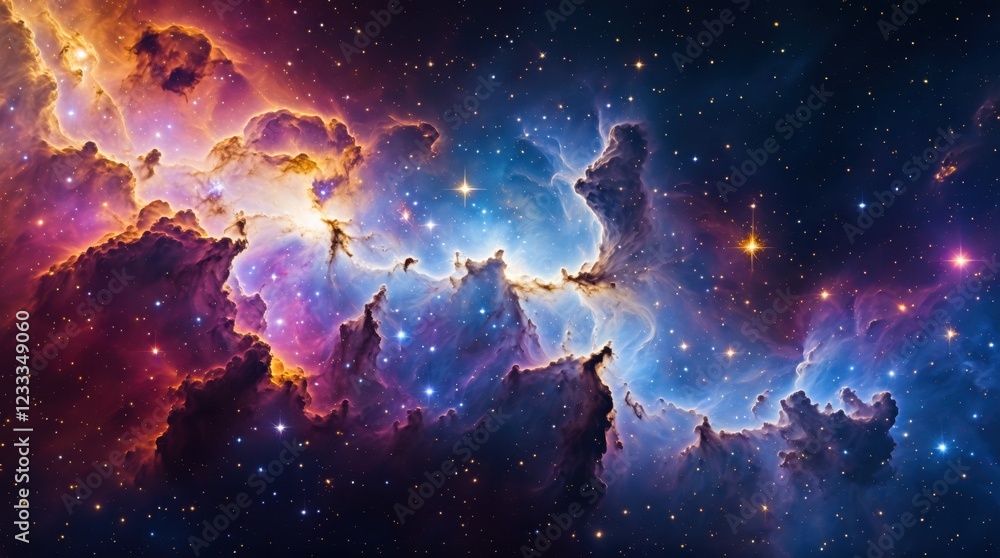 Dynamic digital cosmos with blue and pink nebula-like blend Dynamic digital cosmos with blue and pink nebula-like blend