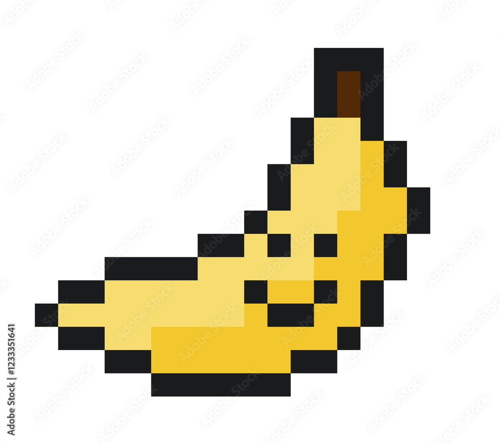 pixel smiling banana 8bit icon pixel smiling banana 8bit icon