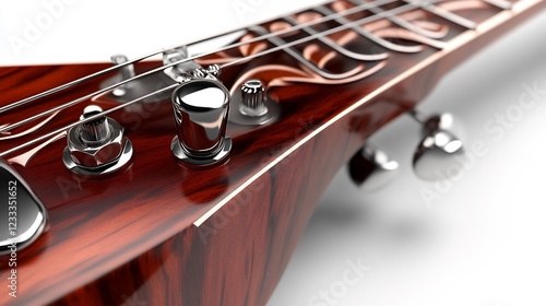 Close-up of a Red Electric Guitar with Intricate Detailing