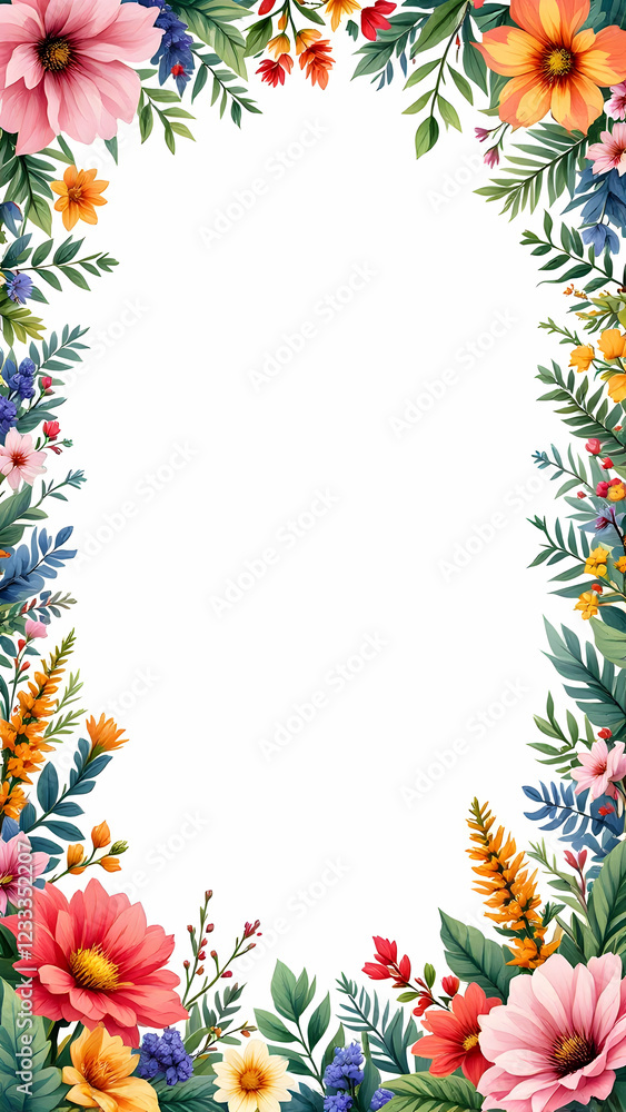 Florals border frame copy space area Florals border frame copy space area