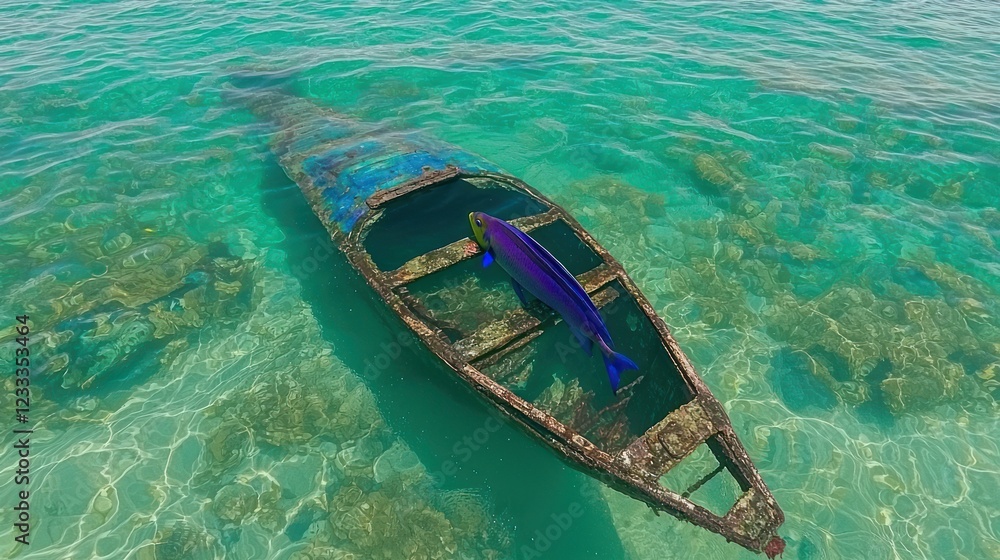 Sunken Treasure: A Vibrant Underwater Scene Sunken Treasure: A Vibrant Underwater Scene
