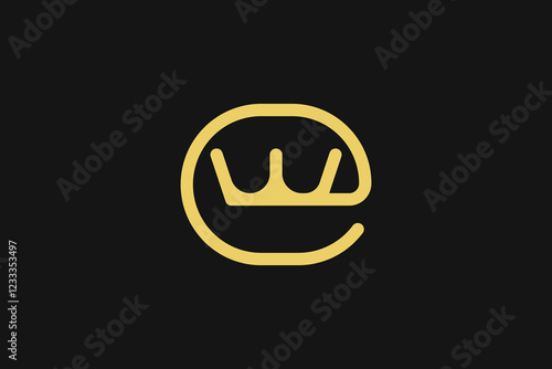 Elegant Letter E Crown Logo