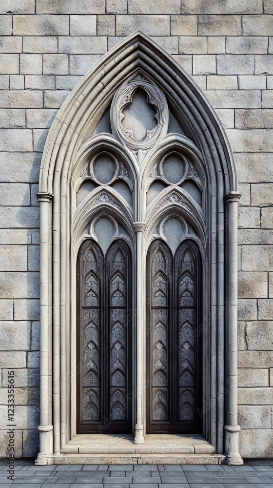 Naklejka premium Ornate Gothic arched doorway