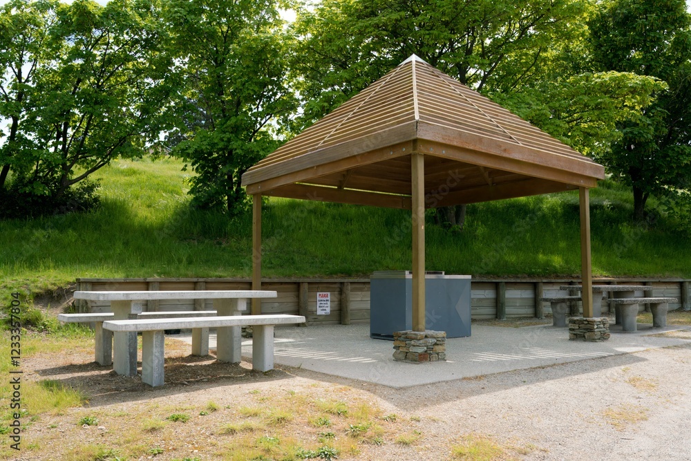 Common Public BBQ Area in New Zealand's Recreational Park Common Public BBQ Area in New Zealand's Recreational Park