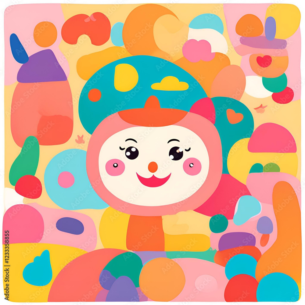 Cute character wallpaper and painting, art Cute character wallpaper and painting, art