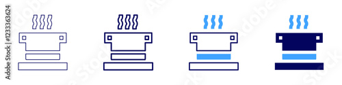 Casserole dish icon in 4 different styles. Thin Line, Line, Bold, and Bold Line. Duotone style. Editable stroke