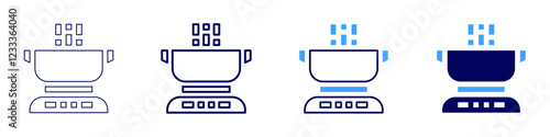 Cooking boiling icon in 4 different styles. Thin Line, Line, Bold, and Bold Line. Duotone style. Editable stroke