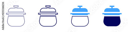 Express pot icon in 4 different styles. Thin Line, Line, Bold, and Bold Line. Duotone style. Editable stroke