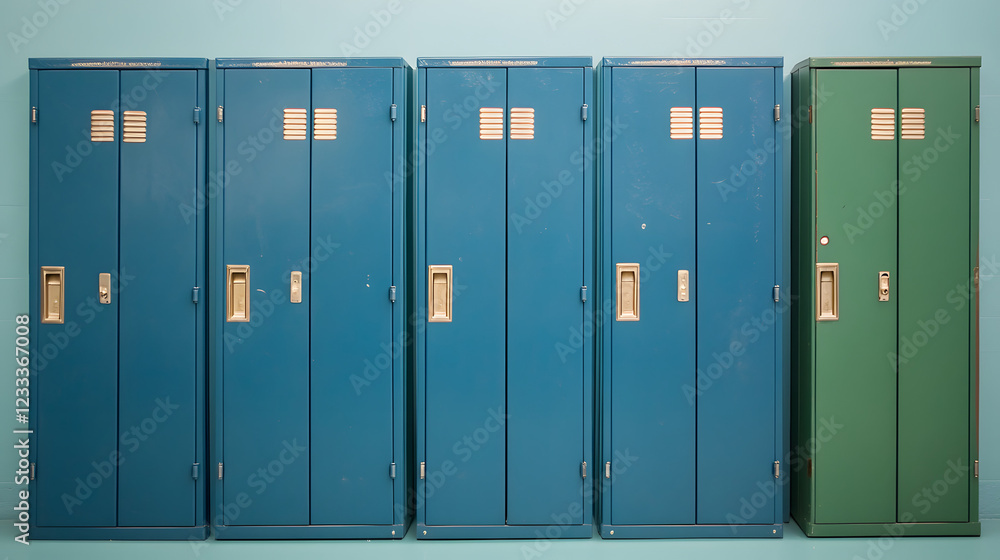 Empty locker room with open lockers, hanging sports gear, and soft lighting, symbolizing sports, teamwork, and a moment of rest after activity.
Empty locker room with open lockers, hanging sports gear, and soft lighting, symbolizing sports, teamwork, and a moment of rest after activity.
