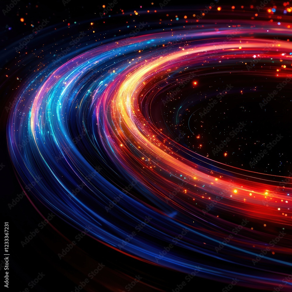 Naklejka premium Glowing Neon Loop with Starry Details.