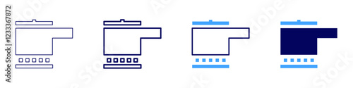 Omelette pan icon in 4 different styles. Thin Line, Line, Bold, and Bold Line. Duotone style. Editable stroke