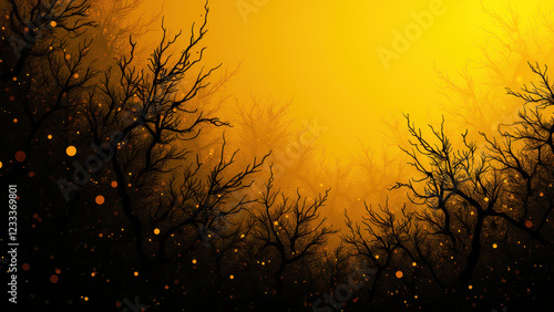 Golden Forest, Dark Trees, Halloween Background - Dark Academia (th.