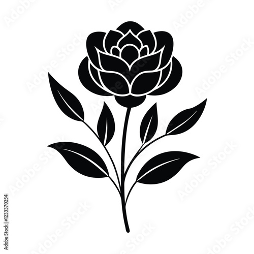  rose flower vector art illustration