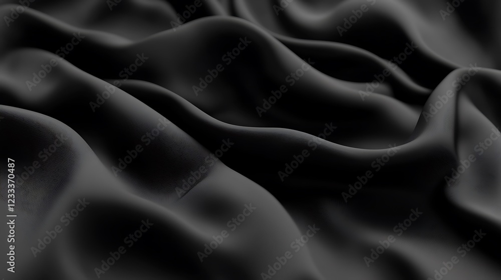Fototapeta premium Dark Draped Fabric Abstract Texture Background