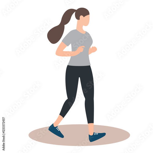 Young woman on her daily jogging routine