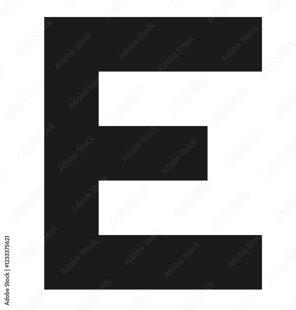 black font letter E with pixel 8bit style black font letter E with pixel 8bit style
