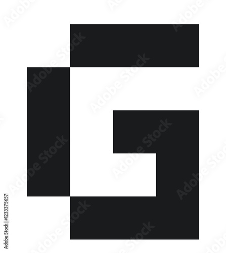 Free Download black font letter G with pixel 8bit style - GFXLoad