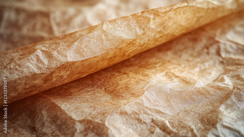 Crumpled brown baking paper texture background for food presentation Crumpled brown baking paper texture background for food presentation