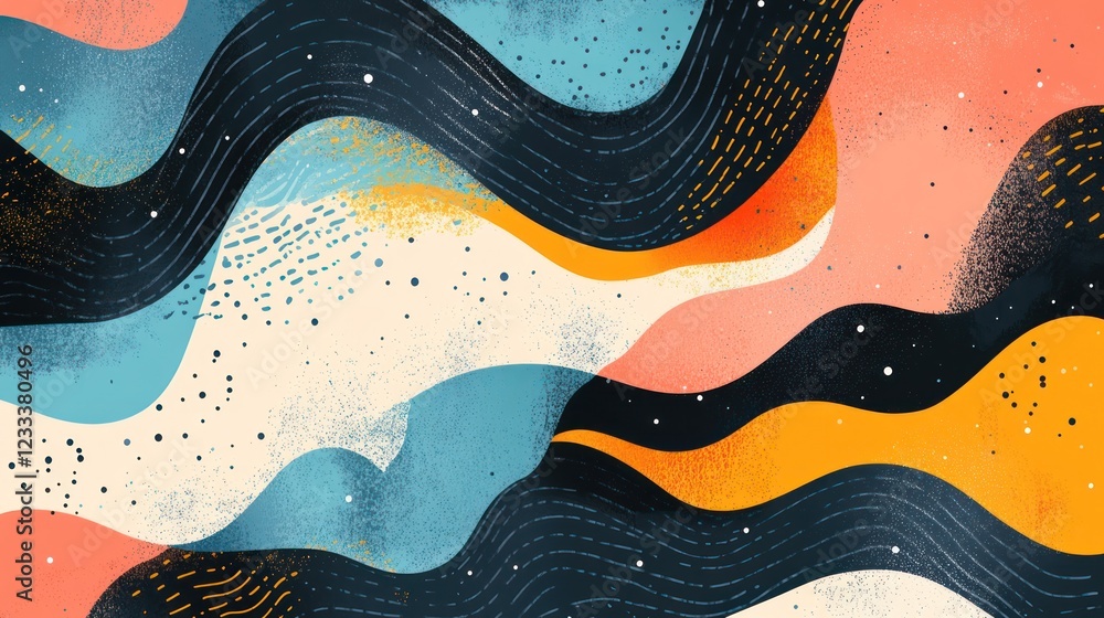 Obraz premium Abstract cosmic waves, digital art, website background