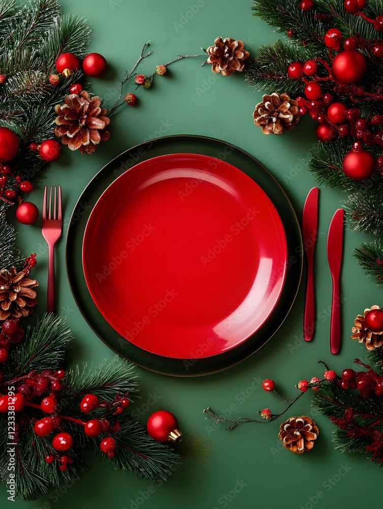 custom made wallpaper toronto digitalChristmas Seasonal Menu Mockup with Red and Green Festive