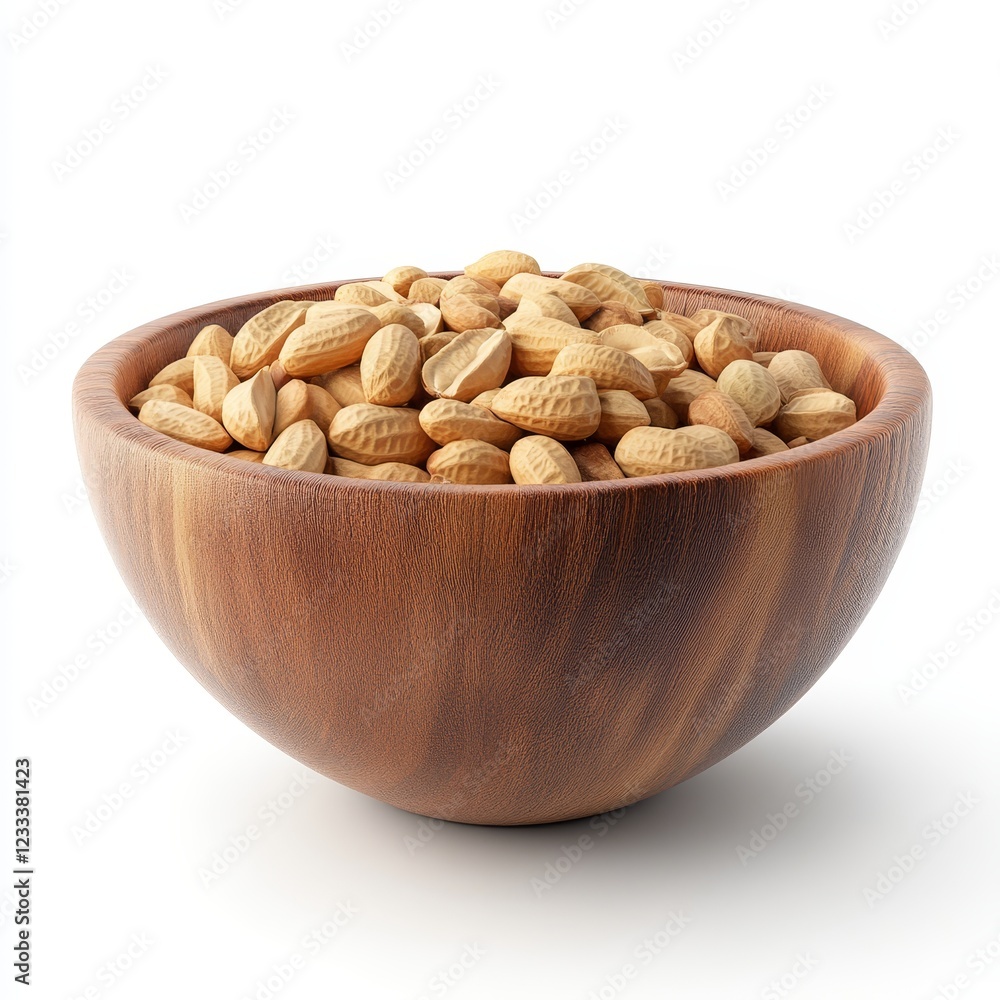 Bowl of shelled peanuts, isolated on white. Bowl of shelled peanuts, isolated on white.