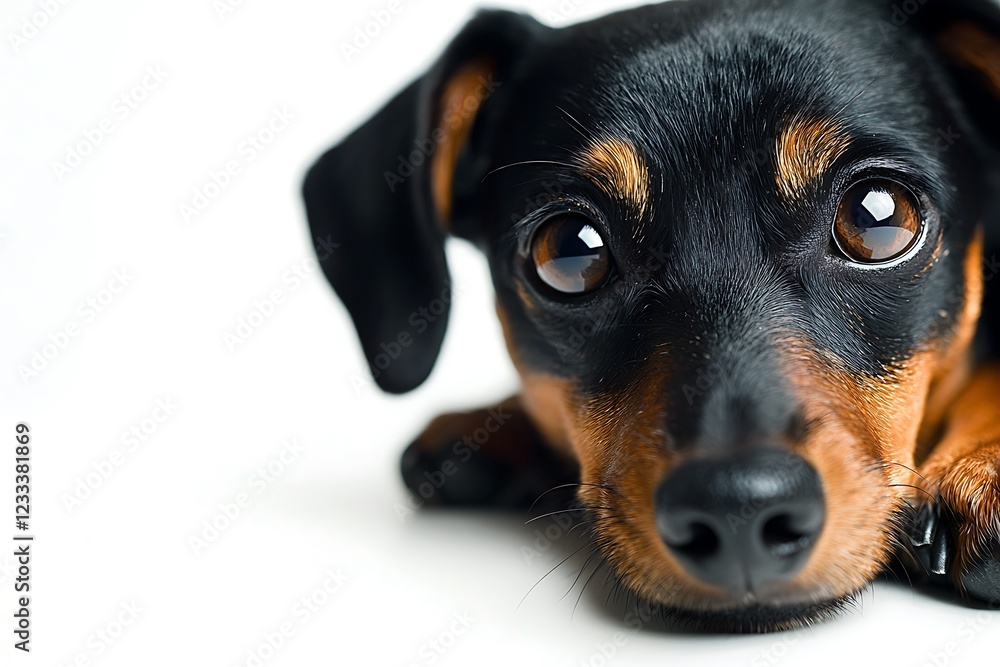 Captivating isolated portrait of a playful dog with a heartwarming gaze. Captivating isolated portrait of a playful dog with a heartwarming gaze.