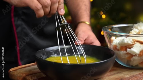 Eggs mixing in bowl, Cracking an egg in bowl