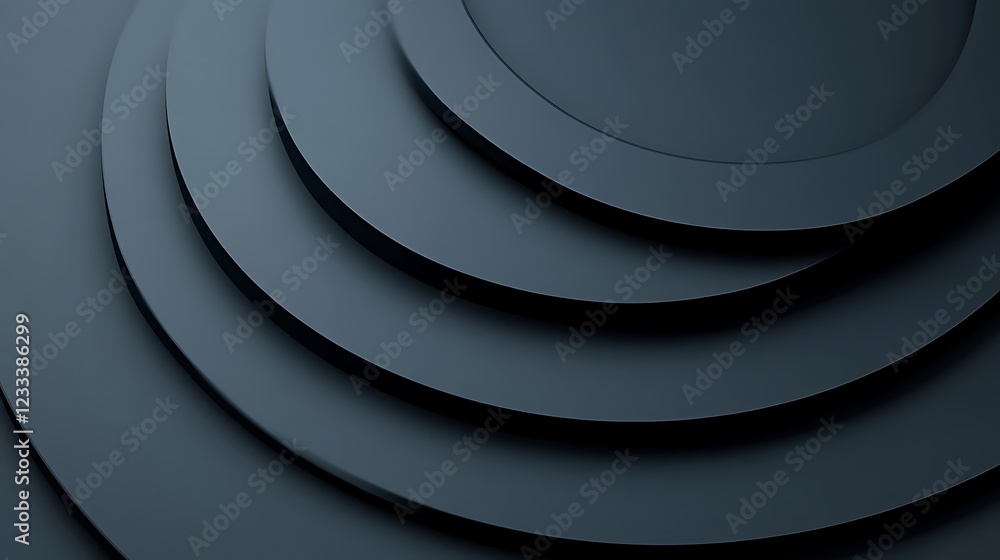 Obraz premium Abstract Dark Grey Concentric Circles Design