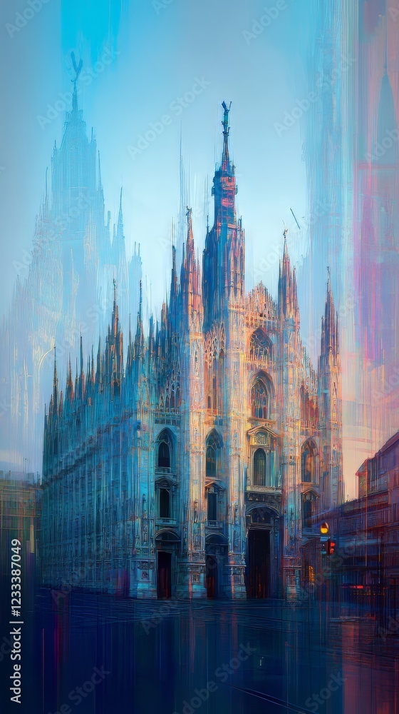 Obraz premium Gothic cathedral in a city square