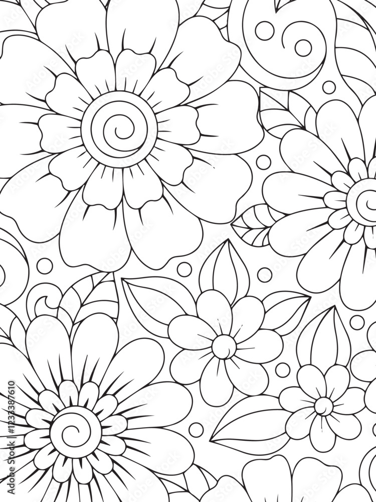 Fototapeta premium pattern flower for adults 