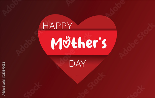 A striking red backdrop adorned with a lovely design conveys warm wishes for Mother's Day