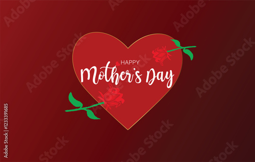 A striking red backdrop adorned with a lovely design conveys warm wishes for Mother's Day