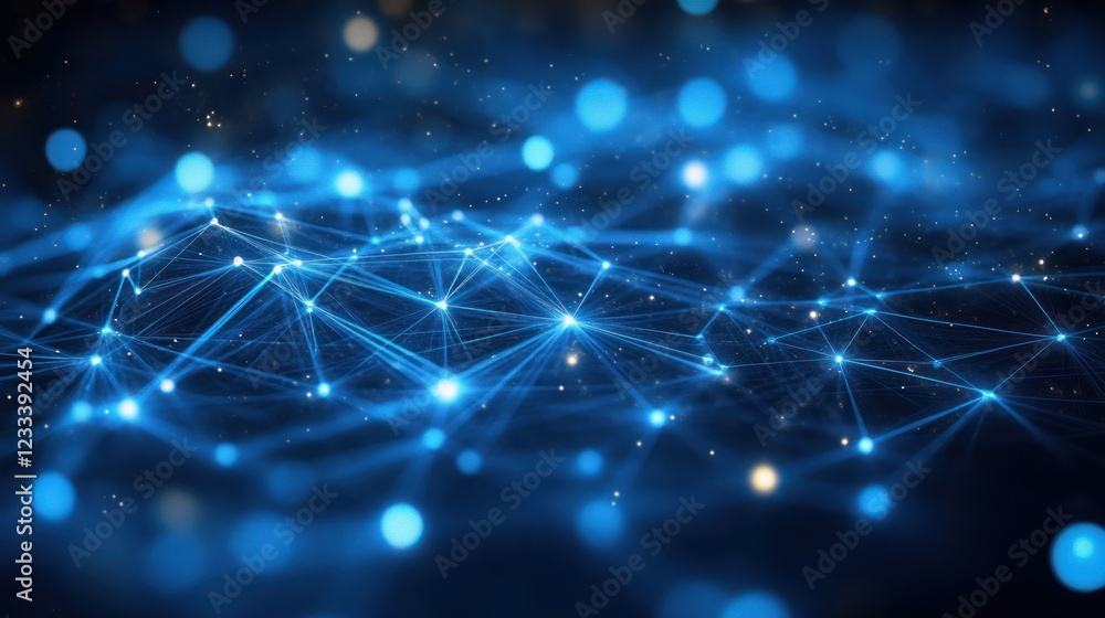 Blue Network Data Flow, Abstract Background, Tech Concept Blue Network Data Flow, Abstract Background, Tech Concept