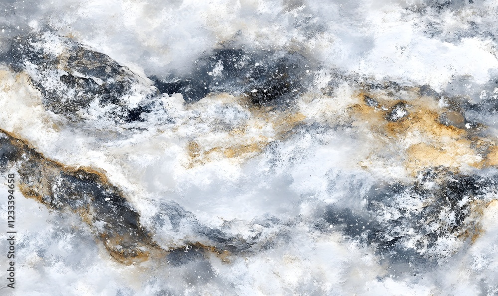 Obraz premium Abstract marble texture; swirling grey, white, gold; background design; home decor