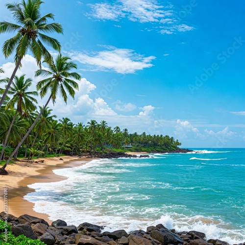 beach with palm trees