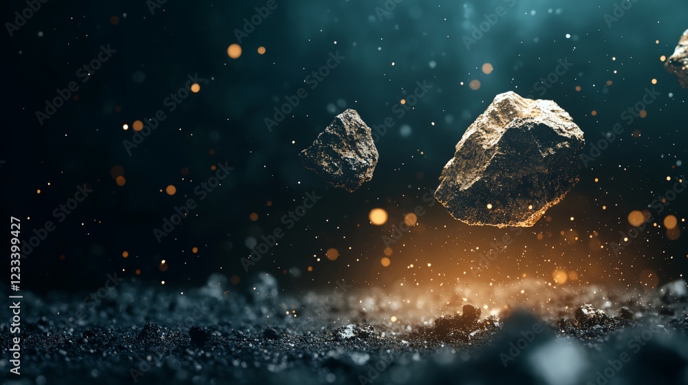 Fototapeta premium Two rocks are flying through the air