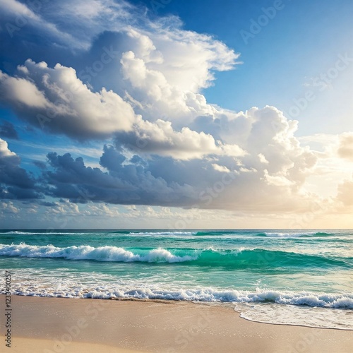 beach with clouds