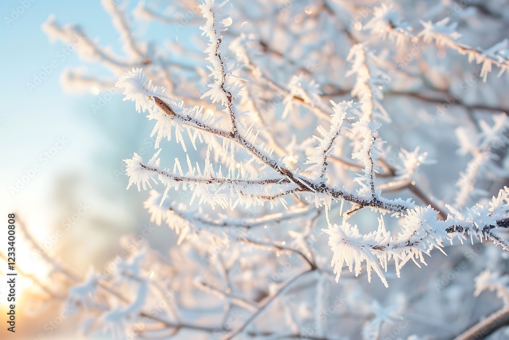 Winter background image of hoarfrost with snowflakes Winter background image of hoarfrost with snowflakes