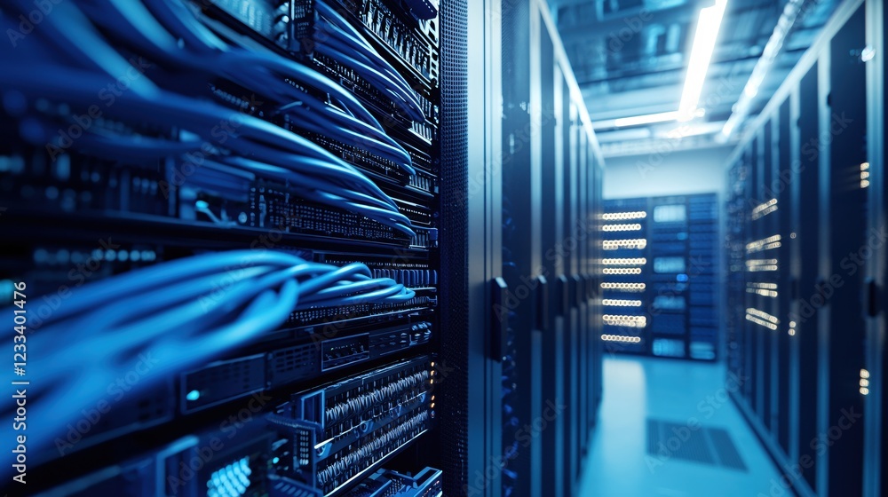 Modern Data Center Server Room Network Technology Infrastructure Modern Data Center Server Room Network Technology Infrastructure