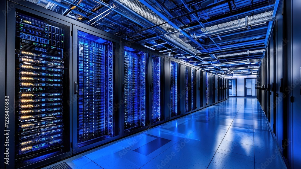 Modern Data Center Server Room Technology Infrastructure Network Modern Data Center Server Room Technology Infrastructure Network