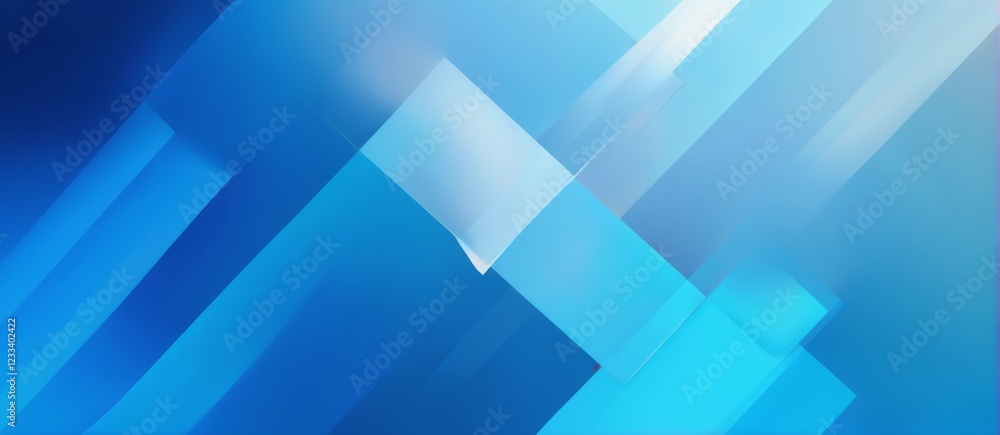 Obraz premium Modern Futuristic Blue Abstract Digital Art with Overlapping Squares and Bright Gradient Colors on a Dynamic Background