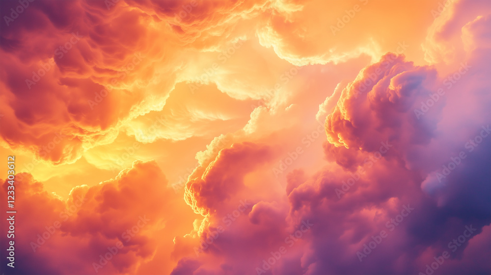 Fototapeta premium 夕焼けのキャンバス – 色彩の魔法に包まれた雲の表情